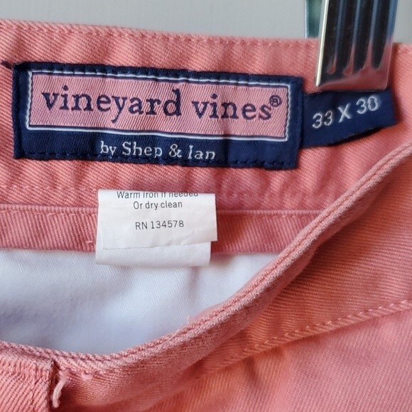 VINEYARD VINES COTTON MEN'S PANTS 33" x 30" PINK LIGHT RED - Picture 2 of 6